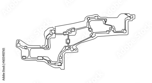 automotive transmission fluid pathways detailed technical line drawing for repair manuals engineering projects and educational materials