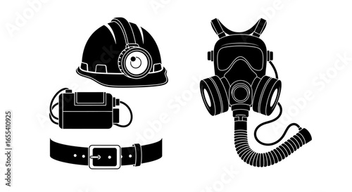 essential mining safety gear helmet respirator and beltmounted lightensuring worker protection in underground environments