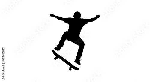 skateboarder silhouette dynamic action shot for extreme sports urban lifestyle and adrenalinefueled designs