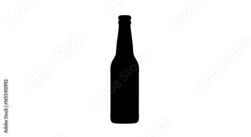 simple black silhouette of a beer bottle perfect for brewery logos craft beer labels and beverage menu designs