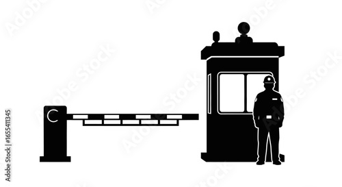 security guard at automated gate ensuring controlled access for enhanced safety and efficiency