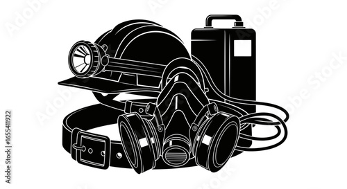 essential mine safety equipment hard hat respirator belt and air supply for underground mining operations