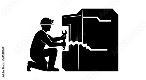miner repairing damaged mining equipment safety maintenance and resource extraction solutions
