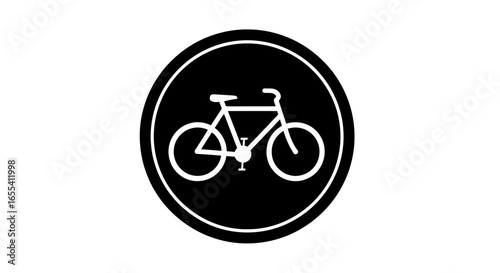 bicycle icon simple clean and bold black and white graphic for cycling websites apps and signage