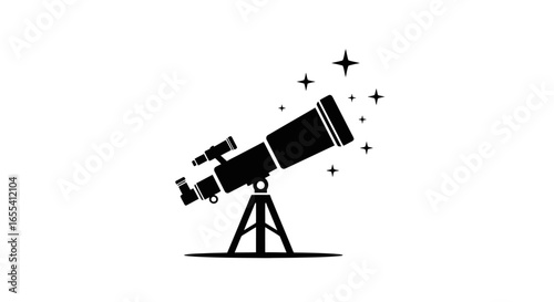 discover the universe a sleek telescope icon for astronomy space exploration and science websites blogs or app designs