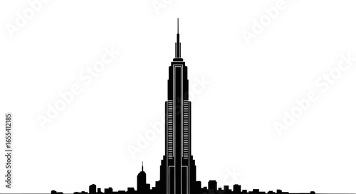 sleek skyscraper silhouette modern cityscape illustration for urban design architecture and real estate projects