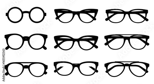 nine stylish eyewear frame silhouettes perfect for website design fashion blogs and optometry marketing materials