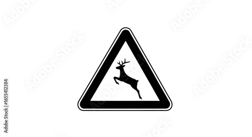 deer crossing warning sign highresolution vector graphic for road safety wildlife awareness campaigns and transportation design projects