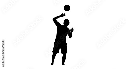 silhouette of a volleyball player setting the ball perfect for sports websites team promotions and active lifestyle designs