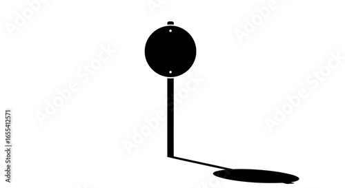 blank circular sign on a pole perfect for mockups signage design and wayfinding illustrations simple versatile and highresolution