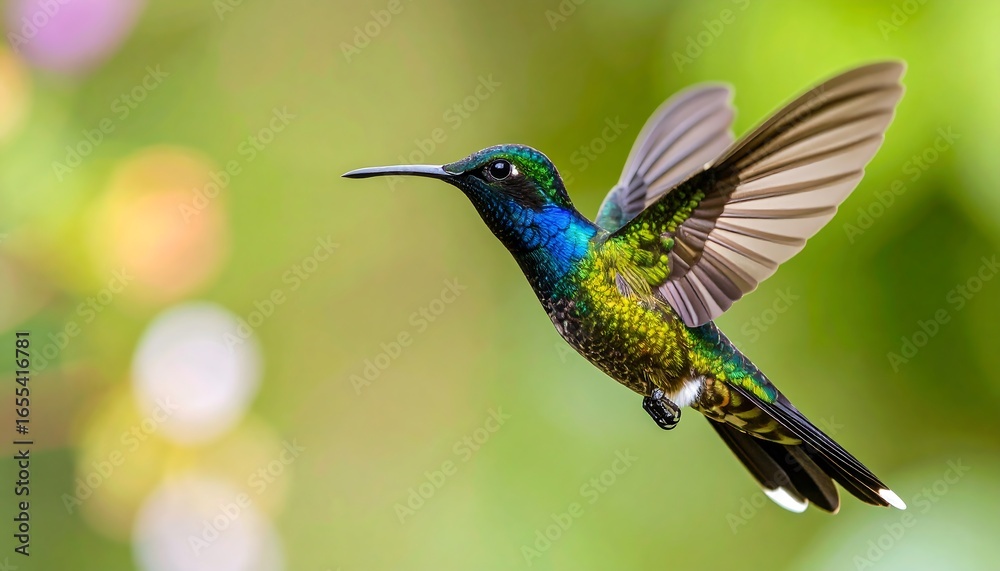 Fototapeta premium Vibrant hummingbird in flight (1)