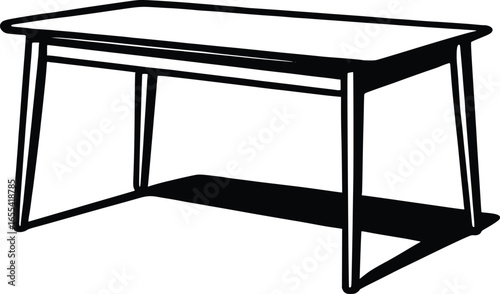 hand drawn vector illustration of a dining table