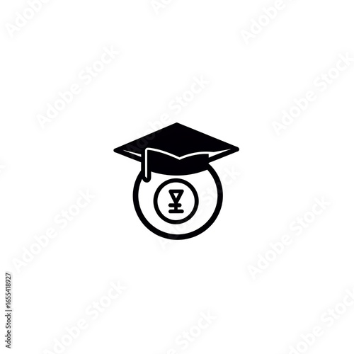 Graduation cap on coin, symbolizing educational investment