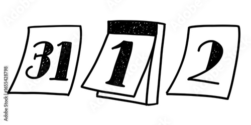 カレンダーの手描きイラスト