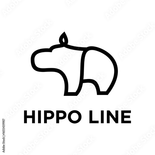 Minimalist Hippo Logo Design