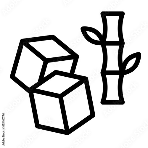 sugar cane outline icon showing harvested crop for fair trade sweets