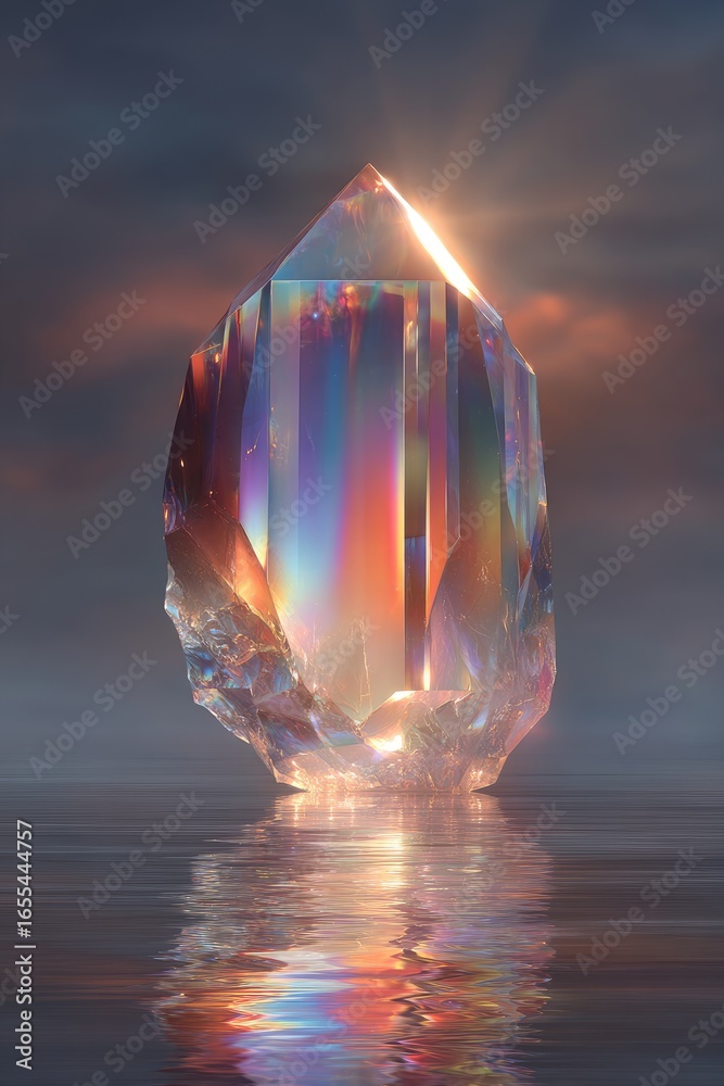 Fototapeta premium Refraction of Light through Crystal Structure