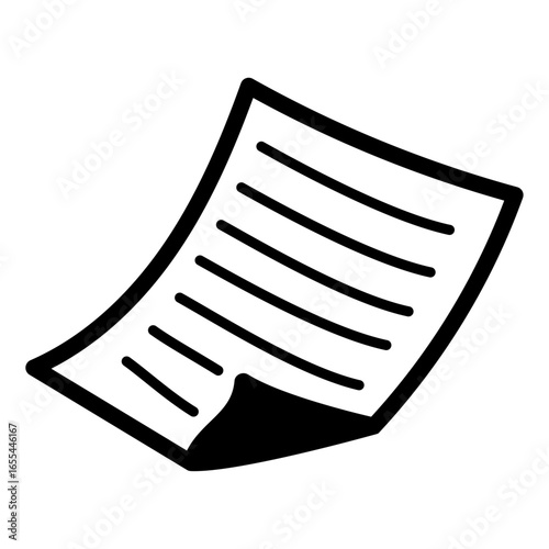手書き風のシンプルな紙アイコン（ベクター） / Hand-drawn Style Simple Paper Icon (Vector)