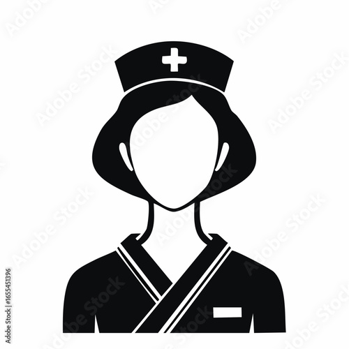 看護師　生成AI　シルエット　アイコン