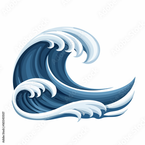 荒波　海　生成AI　年賀状	