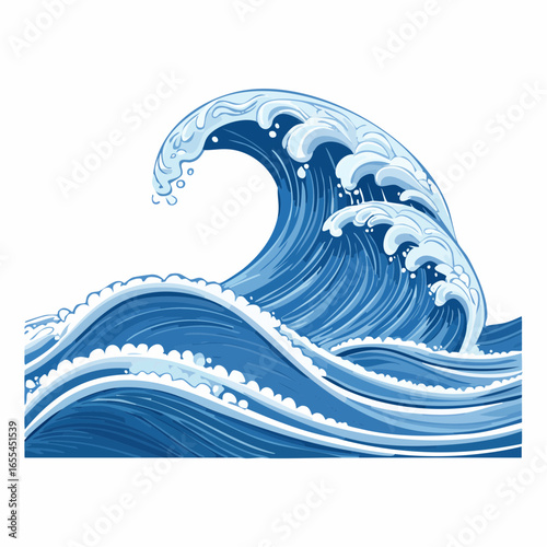 荒波　海　生成AI　年賀状