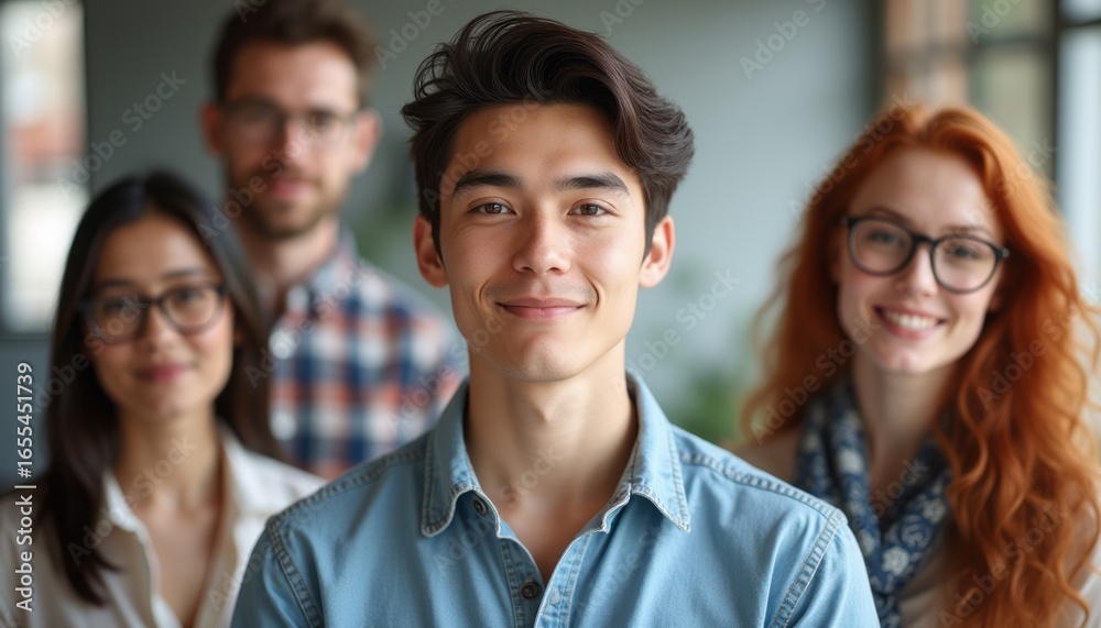 Obraz premium Diverse group of young professionals smiling together