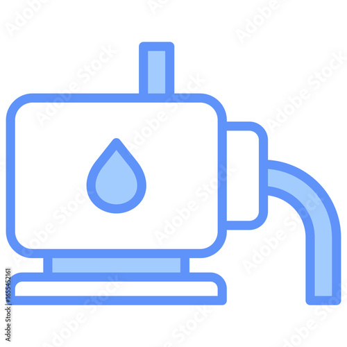 Water Pump Outline Blue Color Icon
