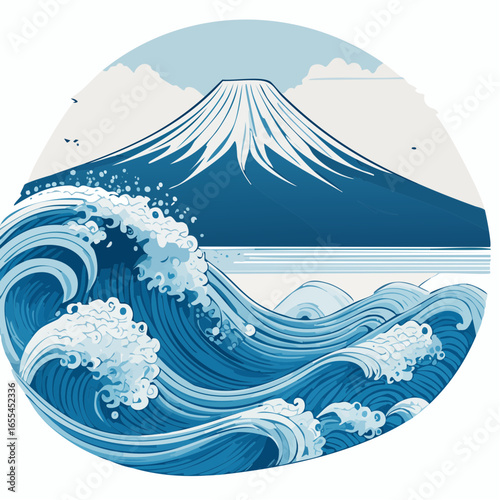 富士山　海　生成AI　年賀状