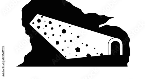 collapsing tunnel entrance illustrating cavein mining disaster or infrastructure failure for safety training engineering reports and news articles