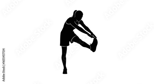 woman performing a standing hamstring stretch improve flexibility prevent injury enhance athletic performance