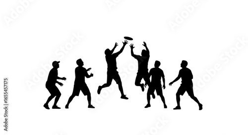 ultimate frisbee action sequence silhouette of players in dynamic play perfect for sports websites team promotion and active lifestyle designs
