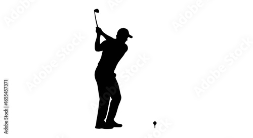 powerful golf swing silhouette perfect for sports websites marketing materials and golf course designs needing a dynamic image