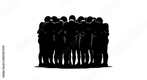 team huddle powerful silhouette of american football players strategizing for victory perfect for sports websites marketing materials and teambuilding presentations