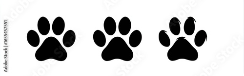 Three black animal paw prints on a white background (1)