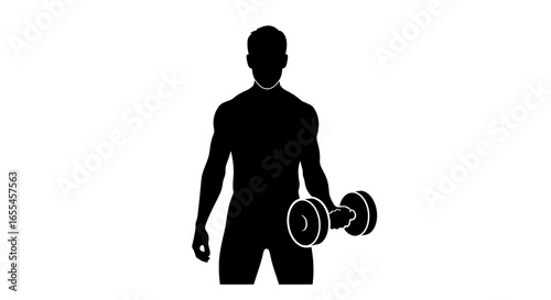 powerful silhouette of a man weightlifting perfect for fitness health and strength training websites blogs and social media