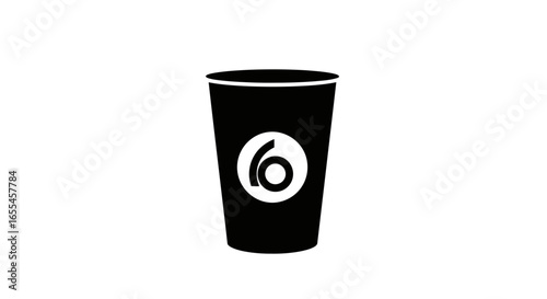 simple black coffee cup icon perfect for branding menus and mobile app design