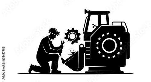 mechanic repairing heavy machinery ensuring operational efficiency and preventing costly downtime