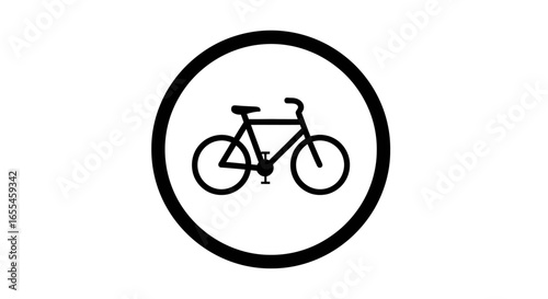 simple black bicycle icon in a circle perfect for cycling apps website design and ecofriendly branding projects