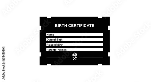 blank miningthemed birth certificate template perfect for commemorating a childs arrival into a family with mining heritage