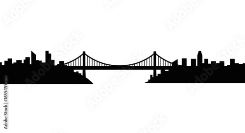 sleek san francisco skyline silhouette with iconic suspension bridge perfect for urban design travel brochures and cityscape projects