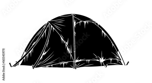 durable dome tent silhouette perfect for outdoor adventure logos camping gear websites and survival themed designs