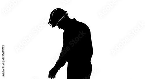 silhouette of a weary worker illustrating fatigue hard labor and the physical demands of manual jobs in construction mining or industrial settings
