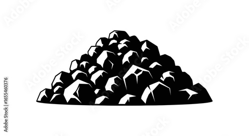 pile of black rocks a simple versatile illustration for mining geology construction and industrial designs