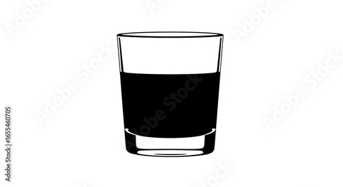 simple black and white shot glass illustration perfect for menus websites or alcoholrelated designs needing a clean minimalist graphic