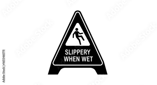 slippery when wet floor warning sign prevent accidents with this bold clear safety triangle