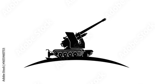 powerful selfpropelled howitzer silhouette military strength strategic defense and weaponry concept for tactical designs
