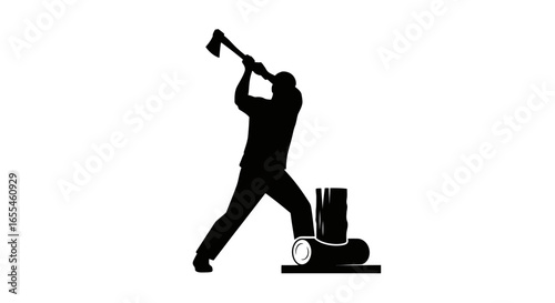 lumberjack silhouette powerful icon for strength hard work and achievement ideal for business construction and forestry projects