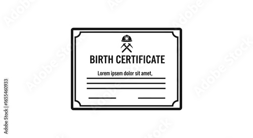 customizable miningthemed birth certificate template perfect for commemorating a miners child or celebrating mining heritage