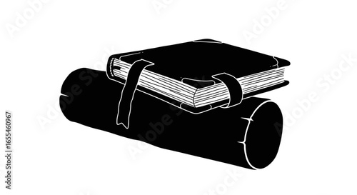 ancient book and scroll illustrating history knowledge and the passage of time perfect for educational historical or literary designs