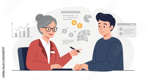 Financial Advisor Explaining Investment Plan to Client.